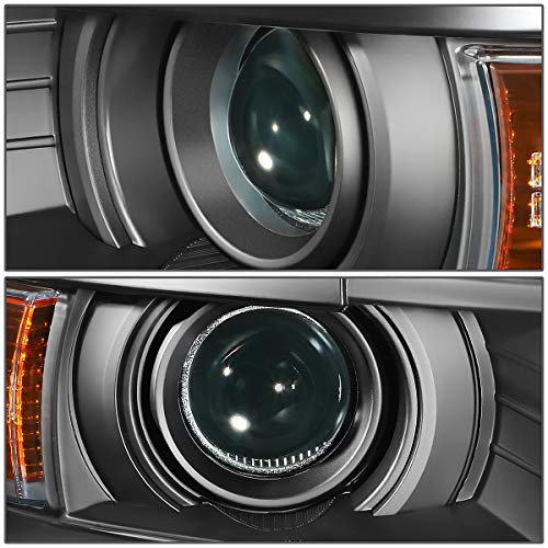 DNA MOTORING Black Amber Projector Headlights Compatible with 15-19 Chevy Silverado 2500 HD 3500 HD, HL-OH-CSIL15-BK-AM - color: Black Amber