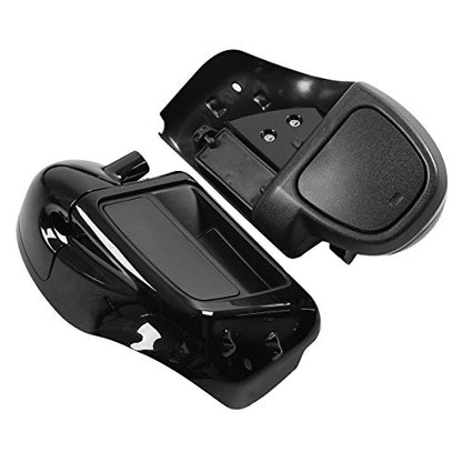XFMT Lower Fairing Motorcycle Lower Vented Leg Fairing with Glove Box Fit for 2014-2024 Harley Touring Air-Cooled Road King Street Glide Electra Glide Ultra Classic, Vivid Black - color: Vivid Black For Harley Touring '14-Later
