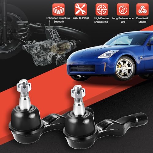 2PCS Front Outer Tie Rod Ends ES80578 ES80579 LH & RH, Tie Rod End Kit Fit for INFINITI G35 Nissan 350Z 2003-2009 - size: ES80578 ES80579