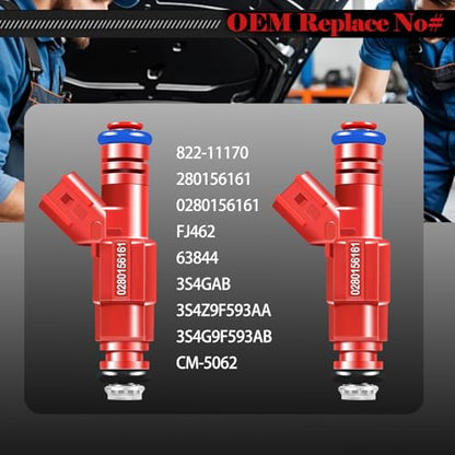 Fuel Injectors 0280156161 Set of 6 Compatible with Jeep Grand Cherokee 1999-2004,for Dodge Dakota 2000-2003,for Ford Mustang 1999-2004，for Windstar 1999-2003 Automotive Injector