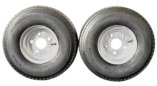 Antego 5.70-8 Trailer Tire & Wheel Assembly, 5 Lug Galvanized, Set of 2