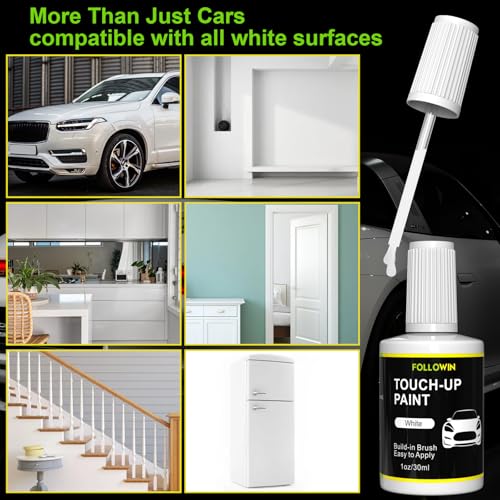 FOLLOWIN White Touch Up Paint for Cars, Car Paint Scratch Repair - color: white