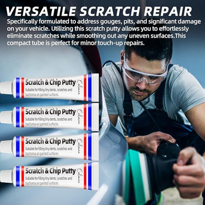 Calvana (4-Pack 20g Car Body Filler Repair Kit, Automotive Putty Scratch Filler, Quick-Drying Formula for Minor Touch-ups, Ideal for Car Paint Scratch Removal and Rust, Includes Repair Tools - size: 4Pack