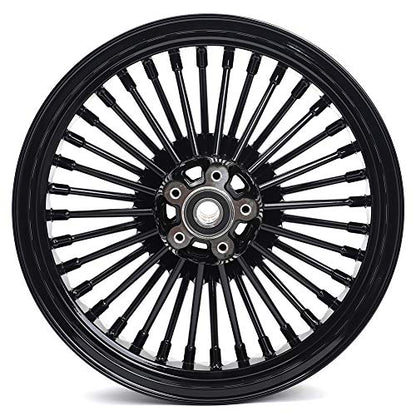 TOFR 18x3.5 16x3.5 Fat Spoke Wheels Rims Set For Harley Softail Slim 12-21 - size: Front:18x3.5 Rear:16x3.5