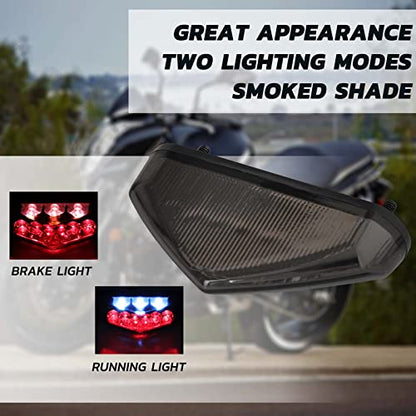 Motorcycle Led Brake Tail light License Plate Light 12V Universal Motorcycle Stop Running Lights for Quad ATV Dirt Bike Custom Chopper Street Bike - color: Smoke Lens#2