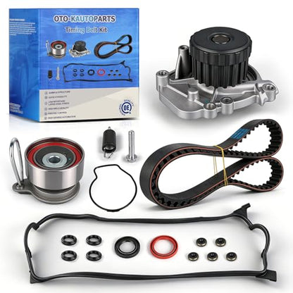 OTO-K Timing Belt Kit with Water Pump Compatible with 2001-2005 Honda Civic HX EX LX GX DX Acura EL 2001 2002 2003 2004 2005 L4 1.7L,Replace # TCK312 WP4034 TBK312 - size: TCK312