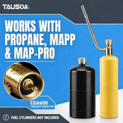 360° Swivel Propane Torch Head, Adjustable for Soldering and Brazing - color: Gold