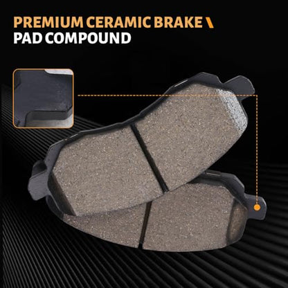 D866 Front Semi-Metallic Disc Brake Pad Set Fit For Jeep Compass/Patriot 2007-2008,For Dodge Caliber 2008-2009 R/T, For Chrysler Sebring 2001-2003, For Mitsubishi Eclipse/Galant 2001-2012 - style: HZ866