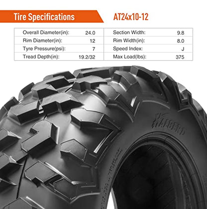 HALBERD ATV Tire, 24x10-12, 6PR All Terrain - size: 24x10-12
