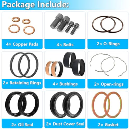 49mm Front Fork Seal Bushing Kit for Dyna Street Bob Super Glide Low Rider
