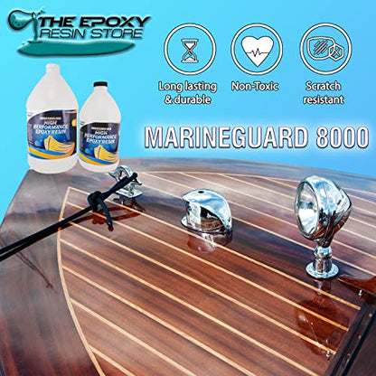 Marine Boat Epoxy Resin for Repairs, Construction, High Performance Coating, 2 Part epoxy kit, UV Stable, Non Yellowing, Chemical and Salt Resistant -1.5 Gallon Kit