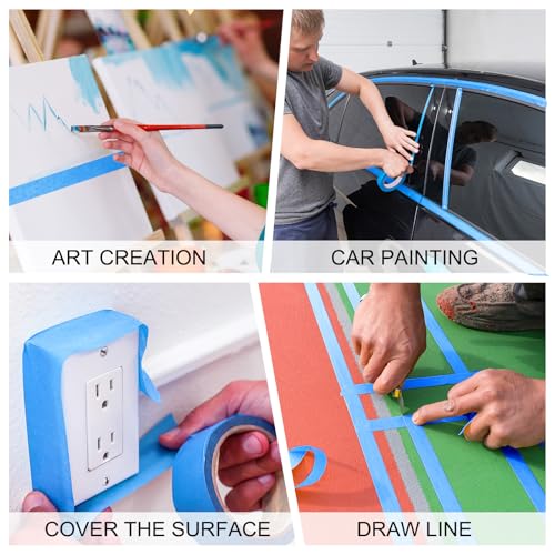 EFOK 20 Rolls Blue Painters Tape 1.41 inch Wide Paint Masking Tape 55 Yds - size: 1.41 Inch × 55 Yards