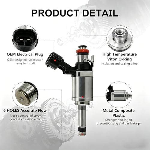 Fuel Injectors Compatible with Ford F150 Truck 2011-2016, Expedition Lincoln Navigator 2015-2017 3.5L V6 EcoBoost Turbo, Replace BL3Z9F593A BL3Z-9F593-B, Fuel Injection Set of 6