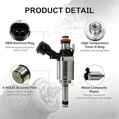 Fuel Injectors Compatible with Ford F150 Truck 2011-2016, Expedition Lincoln Navigator 2015-2017 3.5L V6 EcoBoost Turbo, Replace BL3Z9F593A BL3Z-9F593-B, Fuel Injection Set of 6
