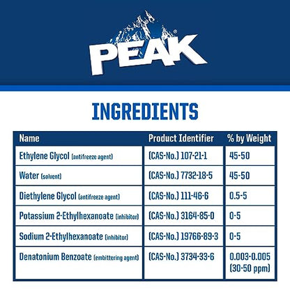 PEAK OET Extended Life Violet 50/50 Prediluted Antifreeze/Coolant for European Vehicles, 1 Gal. - size: 50/50