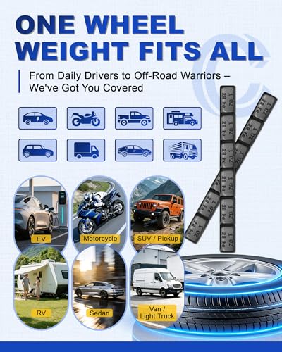 Upgraded 1oz Steel Adhesive Stick-On Wheel Weights, Black 288pcs - color: Black, size: 1oz - 288PCS
