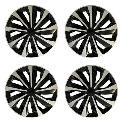 14 inch Hubcaps ABS Replacement for Steel Wheel（Non-Alloy） Snap-on Set of 4 - color: TT-Silver-Black, size: 14-inch