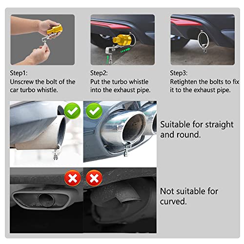 2PCS Car Turbo Whistle, Aluminum Alloy Universal Turbo Whistle - color: Gold
