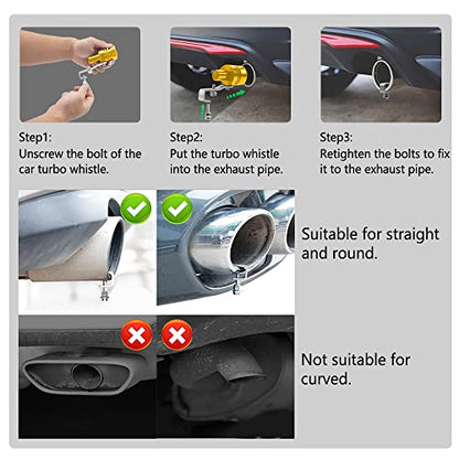 2PCS Car Turbo Whistle, Aluminum Alloy Universal Turbo Whistle - color: Gold