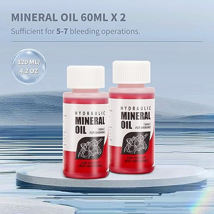 High Performance Bike Brake Mineral Oil - 120ml/4oz - Ideal for Shimano and Tektro Hydraulic Brake Systems, Brake Fluid for MTB/Road Bicycle Hydraulic Disc Brakes