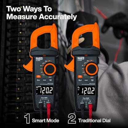 Klein Tools CL460S 400A AC/DC Auto-Ranging Smart Digital Clamp Meter with TRMS, Multimeter, Voltage Meter, Backlit Display, Amp Meter, Electrician Tools - size: Smart Meter