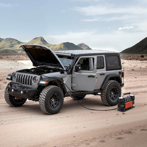 VEVOR Dual-Cylinder Heavy Duty Air Compressor, 10.6CFM Auto-Stop Portable Tire Inflator, 12V 150PSI Offroad Air Pump with LCD Digital Display & Adapters for Truck Car SUV 4 x 4 Vehicle RV - size: 14.37 x 5.91 x 8.94 inch