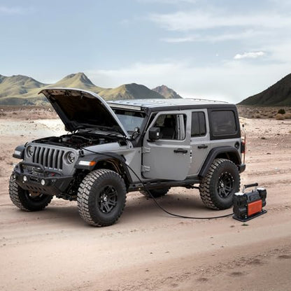 VEVOR Dual-Cylinder Heavy Duty Air Compressor, 10.6CFM Auto-Stop Portable Tire Inflator, 12V 150PSI Offroad Air Pump with LCD Digital Display & Adapters for Truck Car SUV 4 x 4 Vehicle RV - size: 14.37 x 5.91 x 8.94 inch