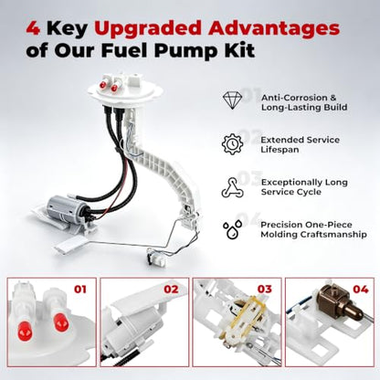 25060-4S426 Fuel Pump and Sending Unit Assembly replacement for Nissan Frontier 3.3L 1999-2004,Xterra 2.4L/3.3L 2000-2004 In-Tank Electric Fuel Pump Module 25060-17041