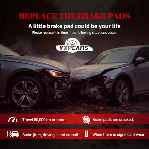 Ceramic Disc Brake Pads Set Front and Rear Replacement for Nissan Quest 2004 2005 2006 2007 2008 2009 2011 2012 2013 2014 2015 2016 2017/ X-Trail 2005-2006