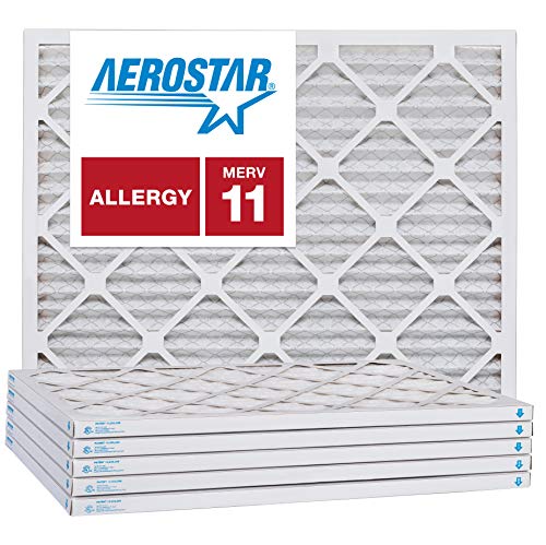 Aerostar Air Filter 21 1/4 x 23 1/4 x 1 MERV 11 Furnace Filter, 6 Pack - color: MERV 11
