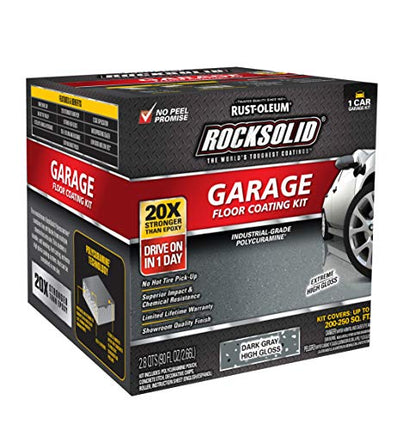 RockSolid Garage Floor Coating Kit, Dark Gray, 1 Car Kit - color: Dark Gray, size: 1 Car