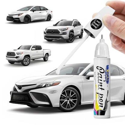 Super White/Ice Cap 040 Touch Up Paint Compatible with Toyota - color: Super White - 040