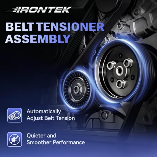 IRONTEK Belt Tensioner Pulley Assembly 38274 fit for Ford (2003-2014 for E-150/2002-2005 Excursion/ 2002-2014 Expedition/2002-2010 Explorer), fit for Lincoln 2002-2014 Navigator #1L2E6B209CA - size: 38274