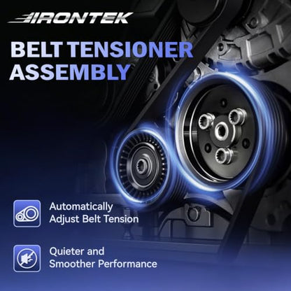 IRONTEK Belt Tensioner Pulley Assembly 38274 fit for Ford (2003-2014 for E-150/2002-2005 Excursion/ 2002-2014 Expedition/2002-2010 Explorer), fit for Lincoln 2002-2014 Navigator #1L2E6B209CA - size: 38274