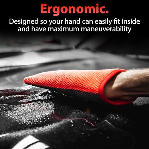 Adam's Polishes Clay Mitt - Medium Grade Clay Bar Infused Mitt | Car Detailing Glove Quickly Removes Debris from Your Paint, Glass, Wheels, & More - size: Red - 2pk