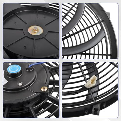 SSN 16" Black Electric Radiator Cooling Fan Mounting Kit - color: Black, size: 16" No Thermostat