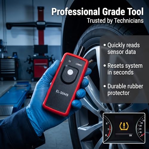 1 PC TPMS Relearn Reset Tool, Tire Pressure Sensor Programming Tool EL-50449, TPMS Reset Device for Sensor Activation, Compatible with Ford Lincoln Mercury (Black)