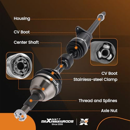 maXpeedingrods Front Left or Right CV Axle Shaft for Nissan Maxima Left - size: 66-6306-R