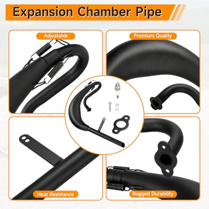 FVRITO Expansion Chamber Exhaust Pipe Muffler for YD100 Motorized Bicycle - color: New-Black