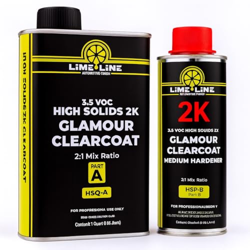 LiME LiNE 2K High Solids Gloss Clearcoat Kit - 2:1 Mix Ratio - UV Resistant Automotive Clear Coat - High Build Glamour Finish (A. 1.5 Quart Kit) - color: A. 1.5 Quart Kit