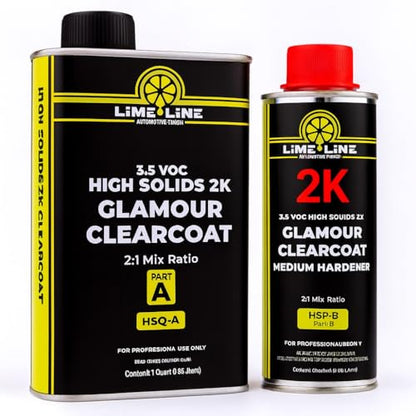 LiME LiNE 2K High Solids Gloss Clearcoat Kit - 2:1 Mix Ratio - UV Resistant Automotive Clear Coat - High Build Glamour Finish (A. 1.5 Quart Kit) - color: A. 1.5 Quart Kit