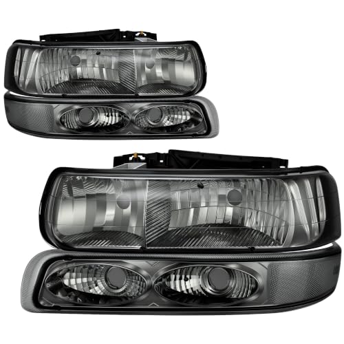 AUTOSAVER88 Headlight Assembly Compatible with 99-02 Silverado 1500/2500 - color: OE - Chrome/Clear/Smoke