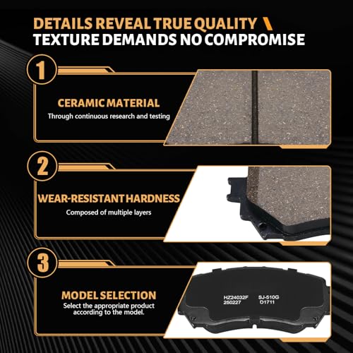 D1711 Front Ceramic Brake Pads Kit Fit For Mazda 6 2014-2021 - style: HZ1711