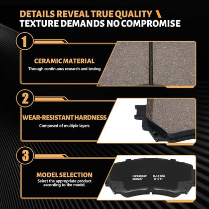 D1711 Front Ceramic Brake Pads Kit Fit For Mazda 6 2014-2021 - style: HZ1711