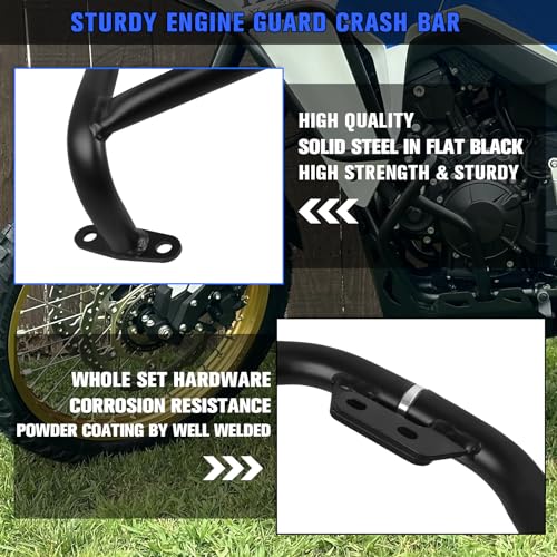 CHIFUN Engine Guard Upper Crash Bars for Honda XL750 XL 750 Transalp XL750 2023 2024 2025 Steel Motorcycle Frame Gas Fuel Tank Falling Protection Bars Replacement (Black) - size: Upper Crash Bar (1 Component)