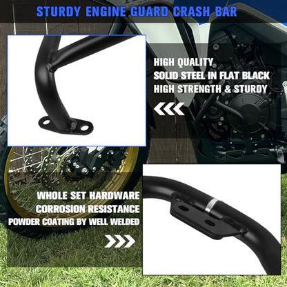 CHIFUN Engine Guard Upper Crash Bars for Honda XL750 XL 750 Transalp XL750 2023 2024 2025 Steel Motorcycle Frame Gas Fuel Tank Falling Protection Bars Replacement (Black) - size: Upper Crash Bar (1 Component)