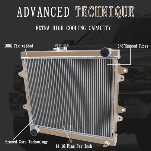 3 Row Aluminum Radiator For 1984-1995 Toyota Pickup 4Runner 22R DLX 2.4L L4 MT, 3 Core Downflow Radiador Automotive Replacement Engine Radiators 1985 1986 1987 1988 1989 1990 1991 1992 1993 94