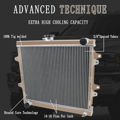 3 Row Aluminum Radiator For 1984-1995 Toyota Pickup 4Runner 22R DLX 2.4L L4 MT, 3 Core Downflow Radiador Automotive Replacement Engine Radiators 1985 1986 1987 1988 1989 1990 1991 1992 1993 94