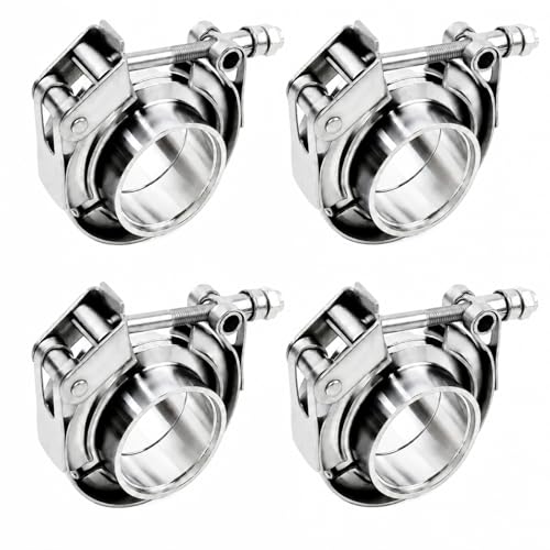 ROADFORMER 2 inch V Band Clamp with Flanges, Quick Release, 4 Pack - size: 2 inch