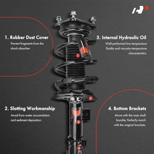 A-Premium Front Complete Strut Assemblies with Coil Springs, Set of 2